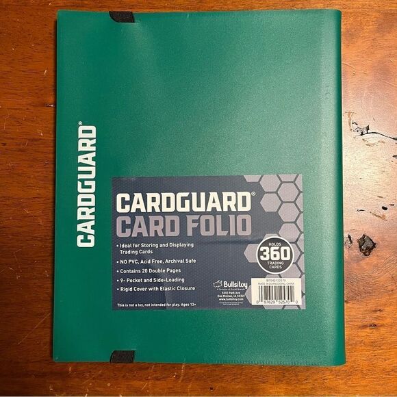 NEW Cardguard Card Folio Holds 360 Trading Cards, Rigid Cover w/ Elastic Closure - Picture 2 of 7